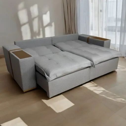 Sofá Cama Retrátil Tebas/Thebas/Gabriela (largura2,30cm, tecido linho) - Zarat Estofados  - Foto 4