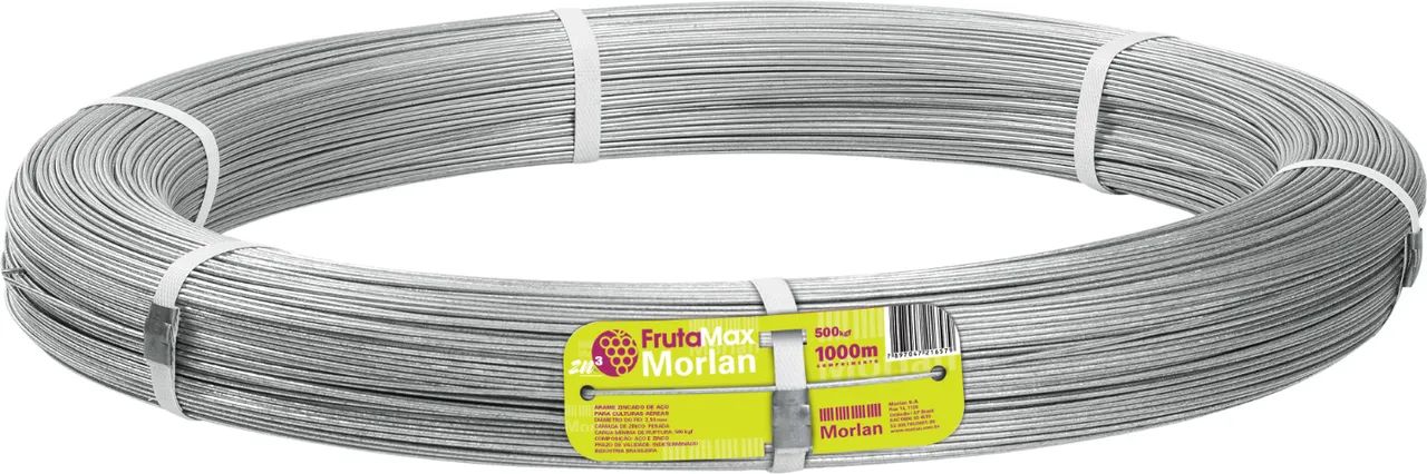 Arame zincado para culturas aéreas, 2,1 mm, 1.000 m, Frutamax, MORLAN 