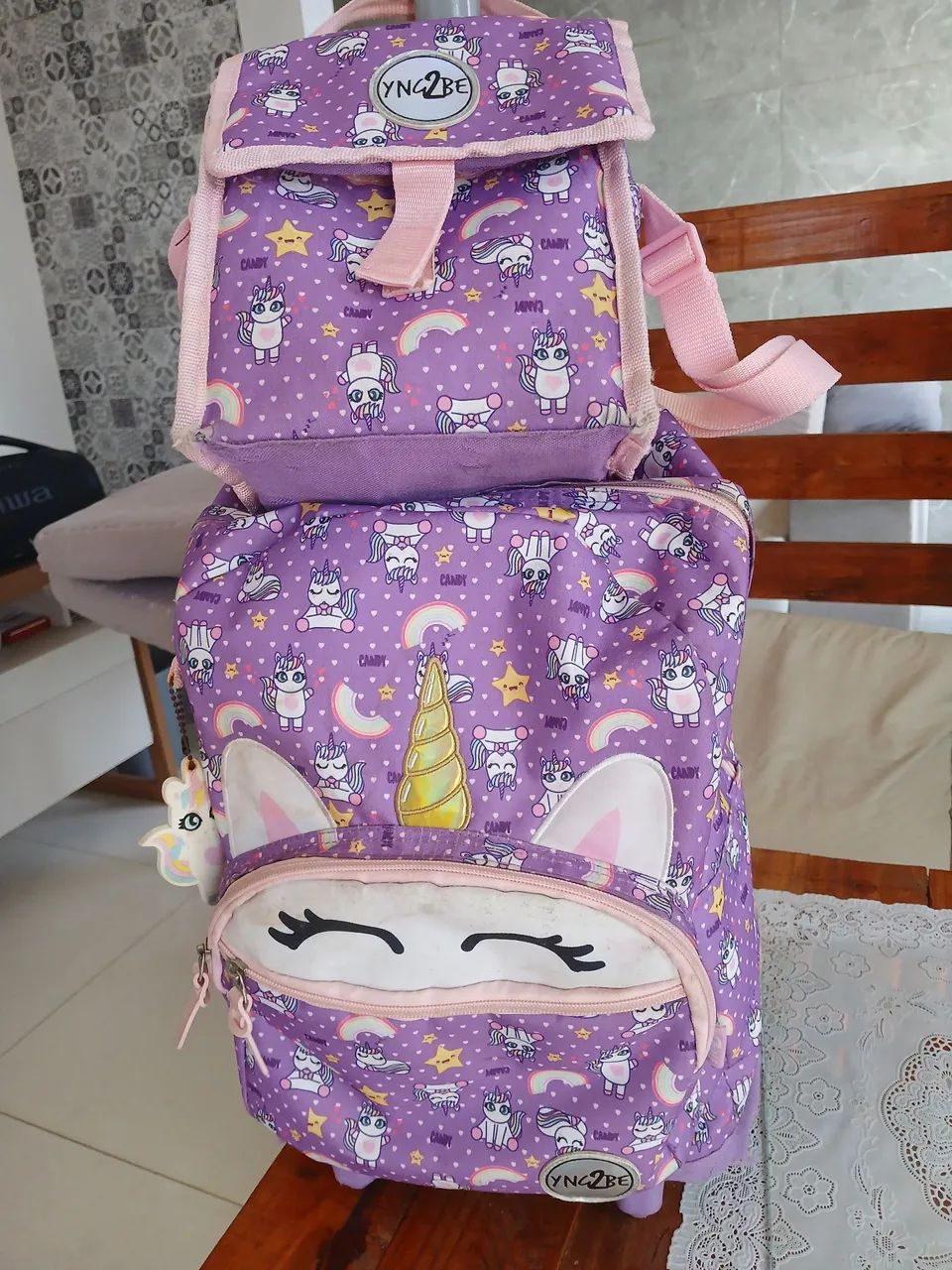 Kit Mochila de Rodinhas e lancheira - Foto 6