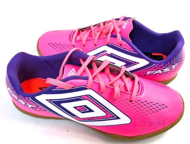 Chuteira umbro FAST Futsal rosa adulto - Foto 3