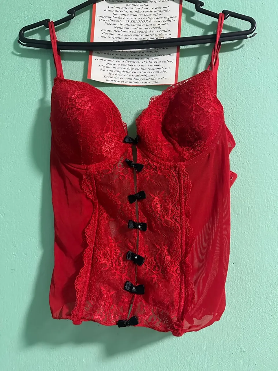 Corset Rendado Vermelho Sensual