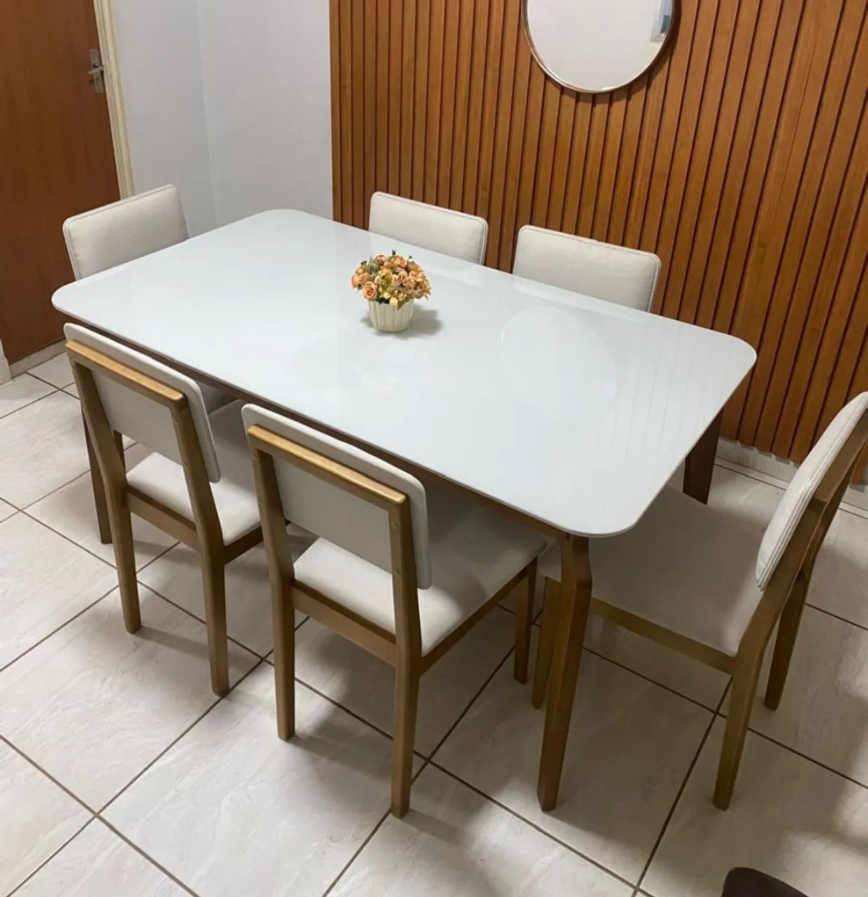 Mesa de jantar Miura com 6 cadeiras 160x90