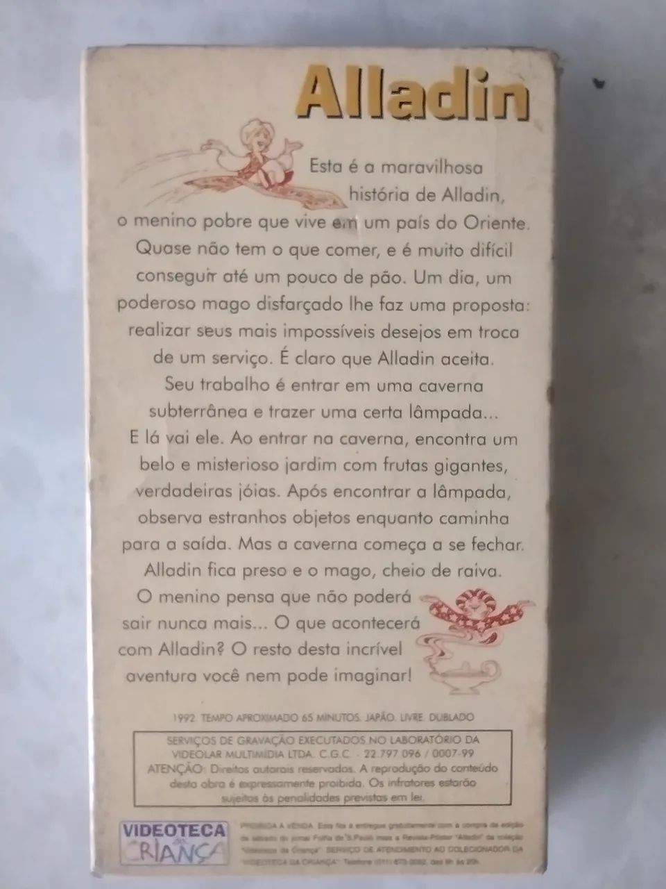 VHS, FITA ORIGINAL ALLADIN - VIDEOTECA - Foto 2