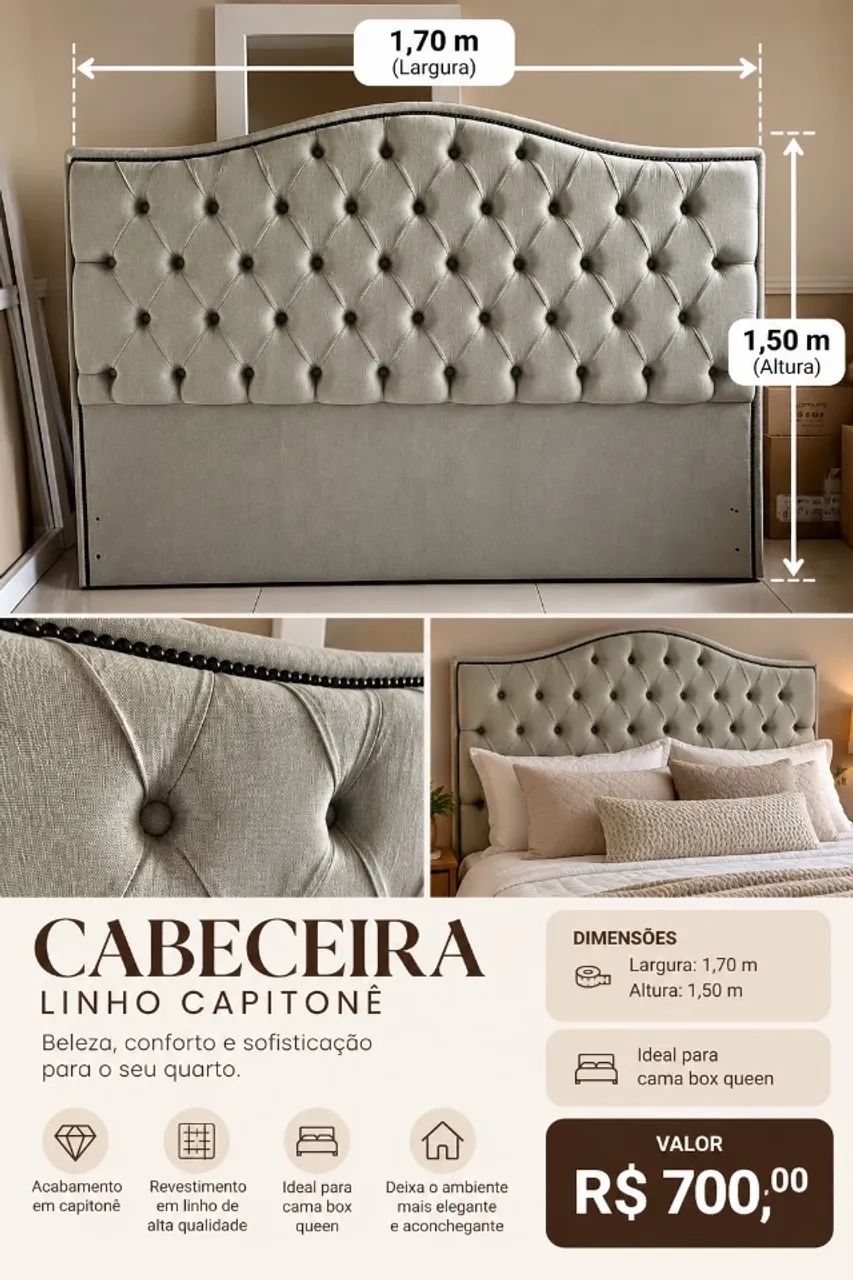 Cabeceira cama box queen 