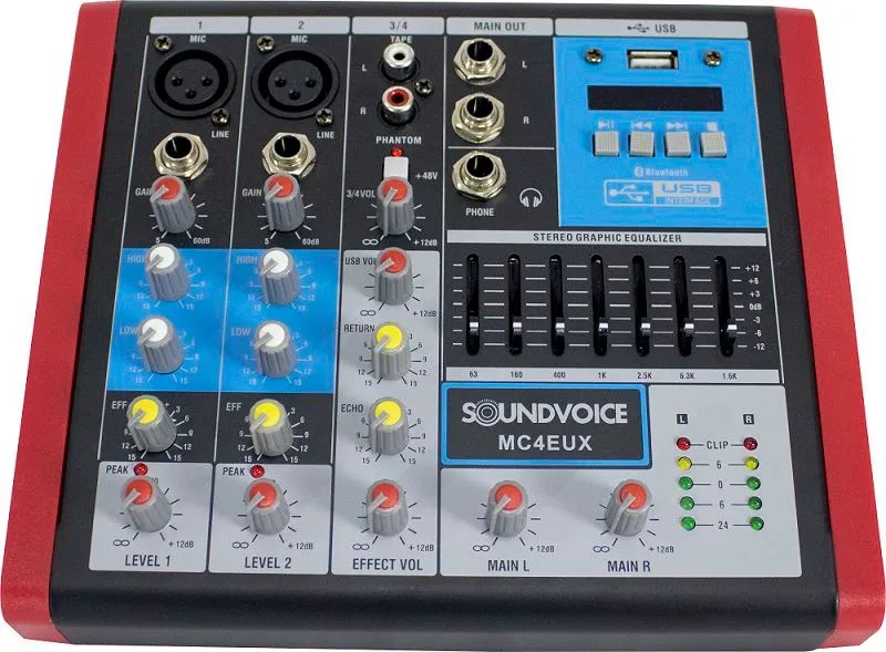 Mesa de Som Compacta Soundvoice MC4 EUX - Foto 3