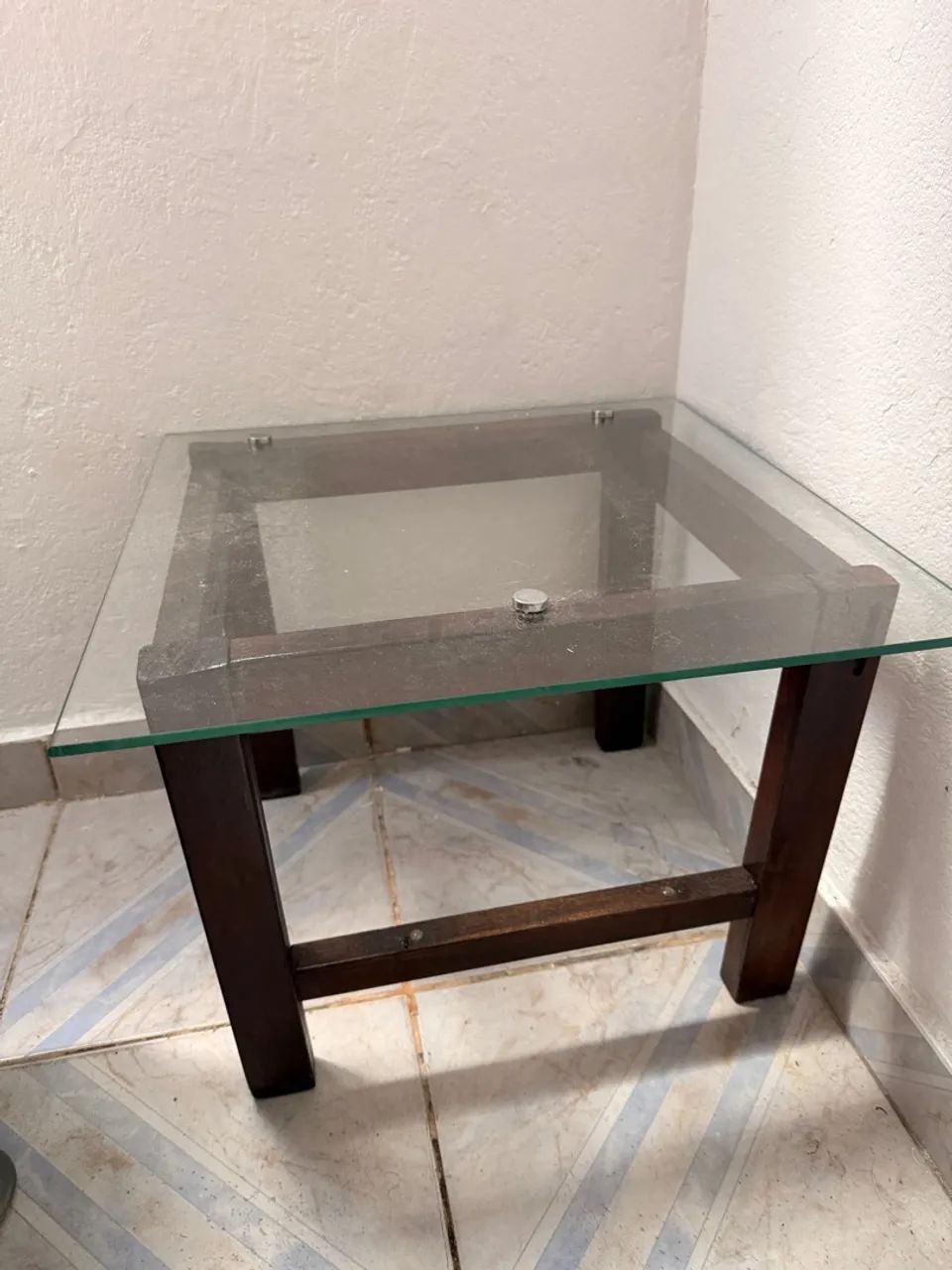 Mesa de centro de vidro 