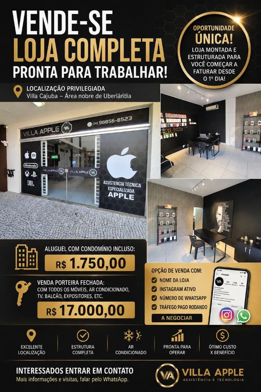 OPORTUNIDADE! Loja de celular mobiliada completa pronta para entrar e vender