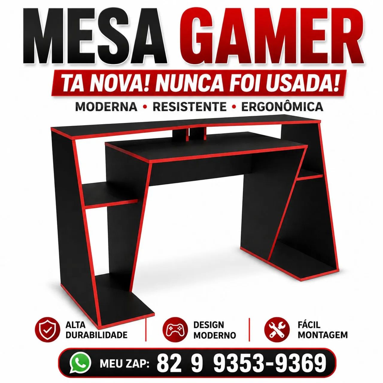 Vendo mesa gamer de computador nova - Foto 2
