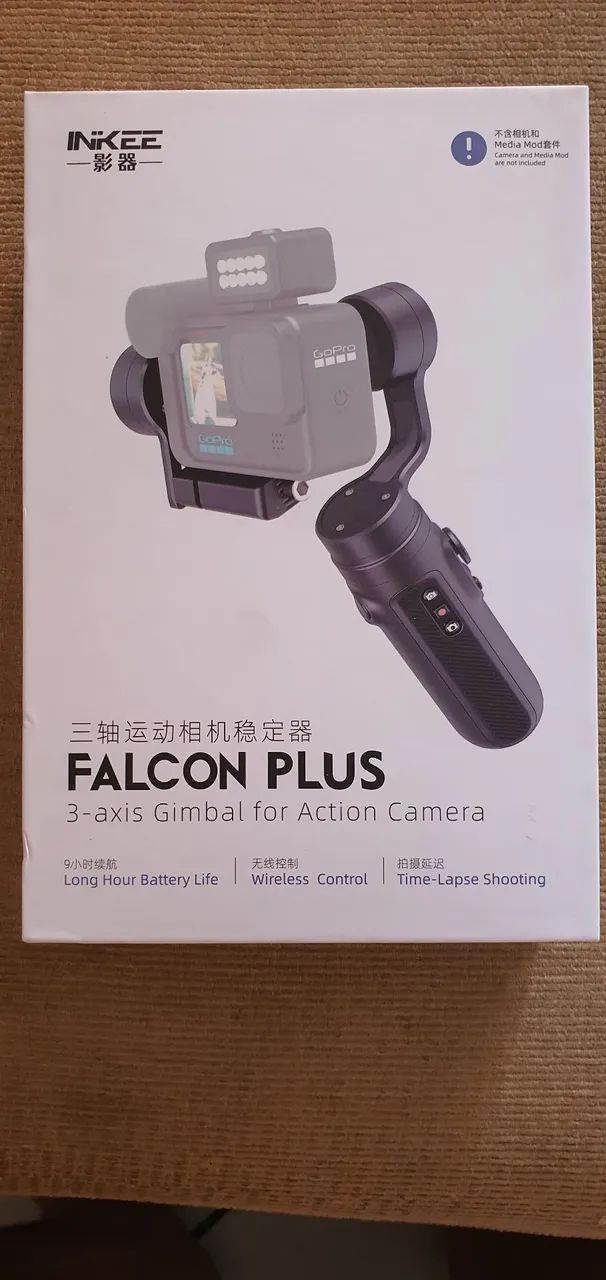 Gimbal estabilizador para GoPro 5/6/7/8/9/10 Osmo action insta 360 Falcon Plus da Inkee - Foto 4