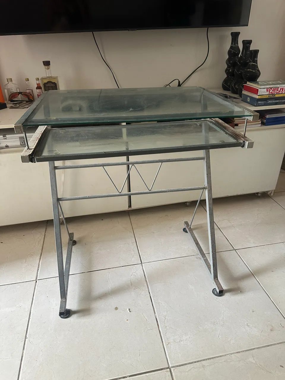 Mesa de pc computador de vidro 65x49 - Foto 2