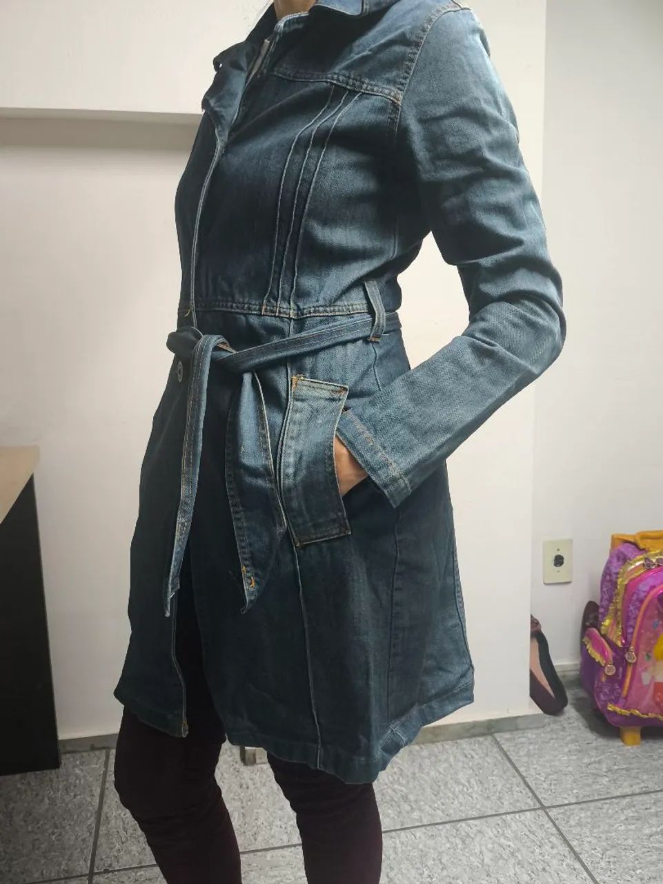 Jaqueta sobretudo feminino jeans M. - Foto 5
