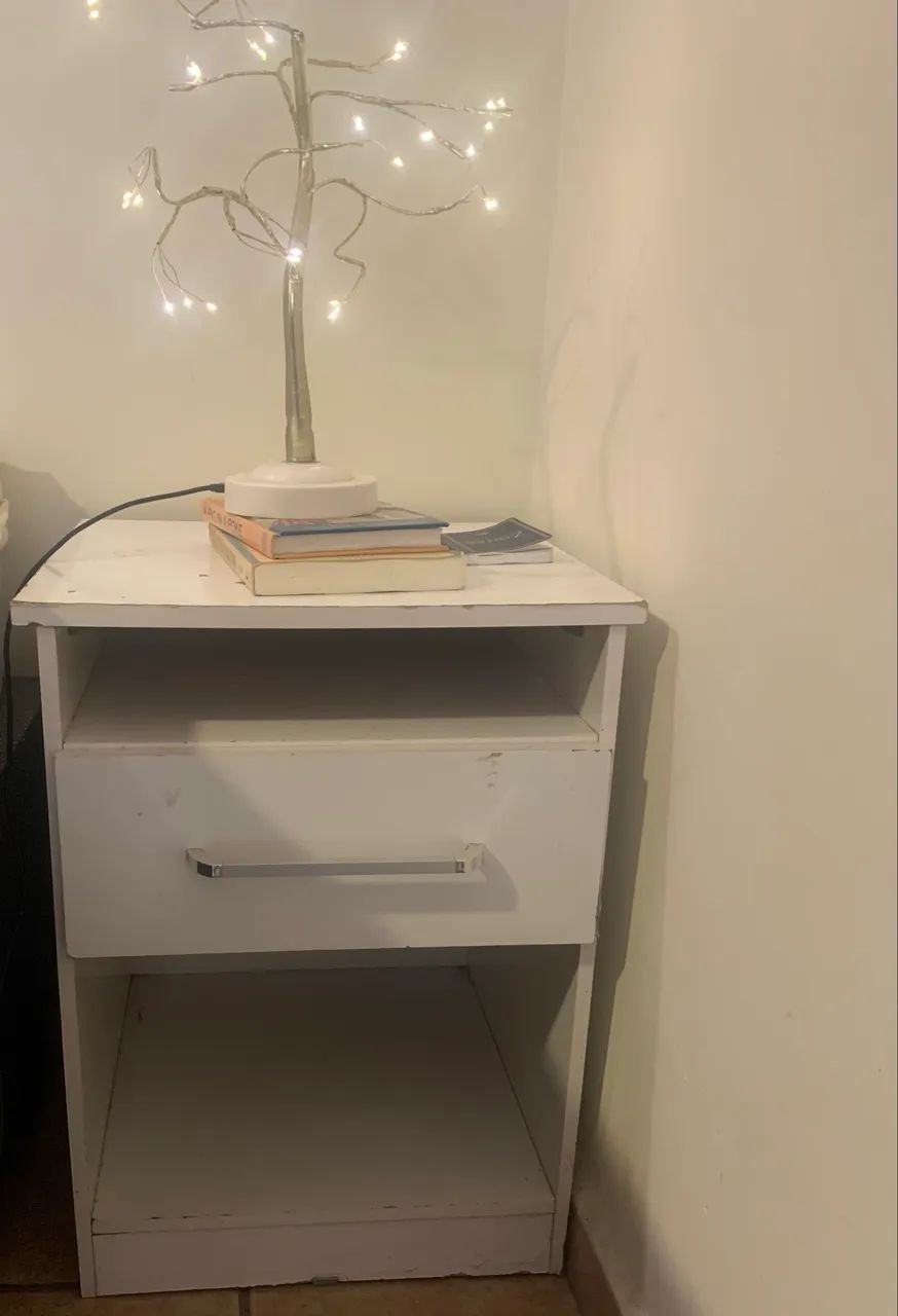 Criado-mudo branco com 1 gaveta - Foto 3