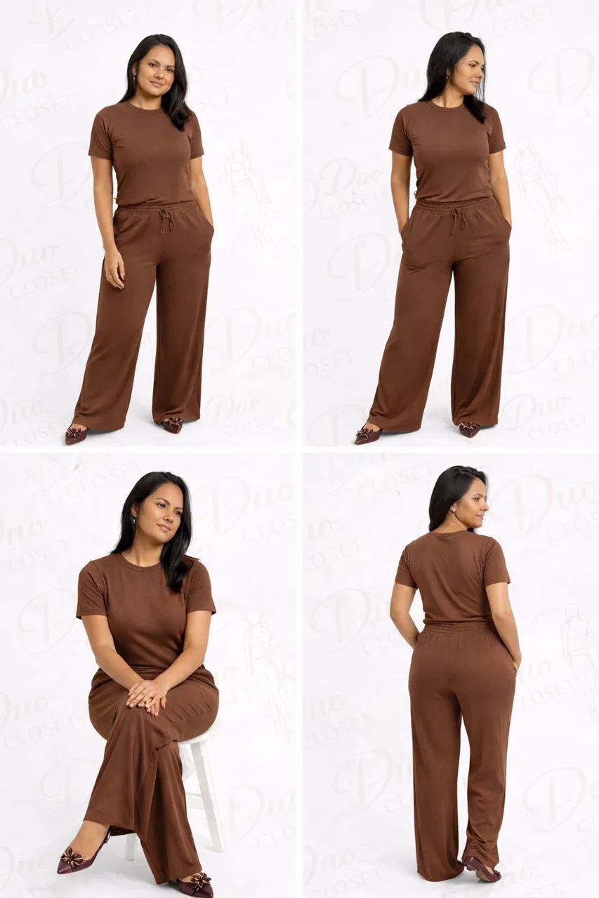 Conjunto de calça com blusa canelada  - Foto 2