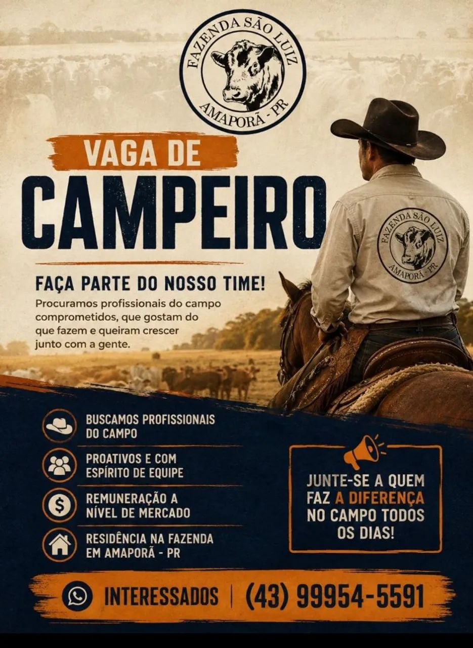 Vaga para vaqueiro 