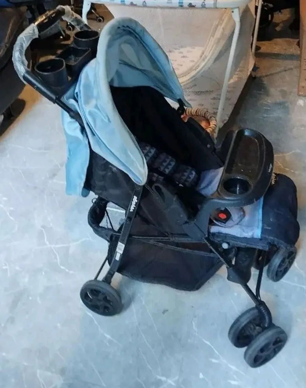 Carrinho de Bebe Azul Novo - Foto 3