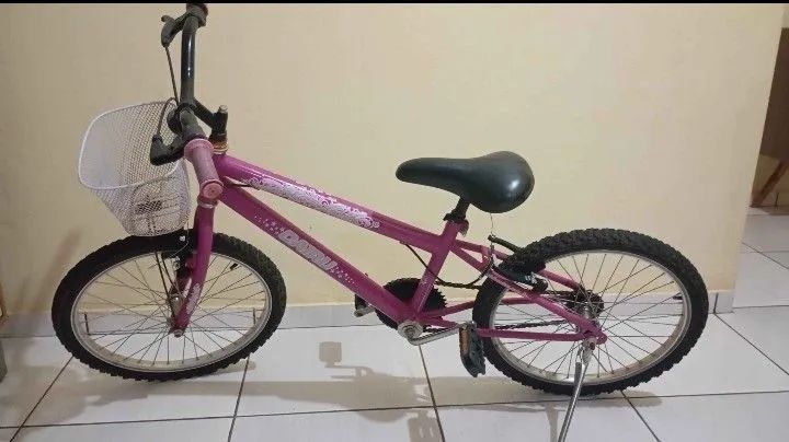  Bicicleta Infantil Aro 20 Rosa com Cesta - Foto 2