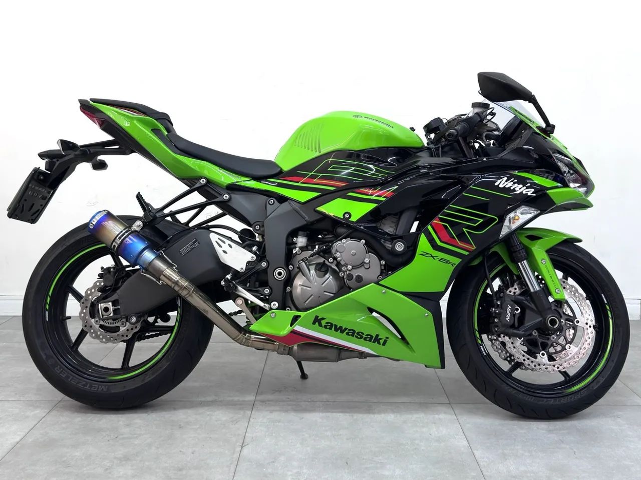 ６＠ Ponteira Escapamento Esportivo link moto kawasaki zx-6r curto inox