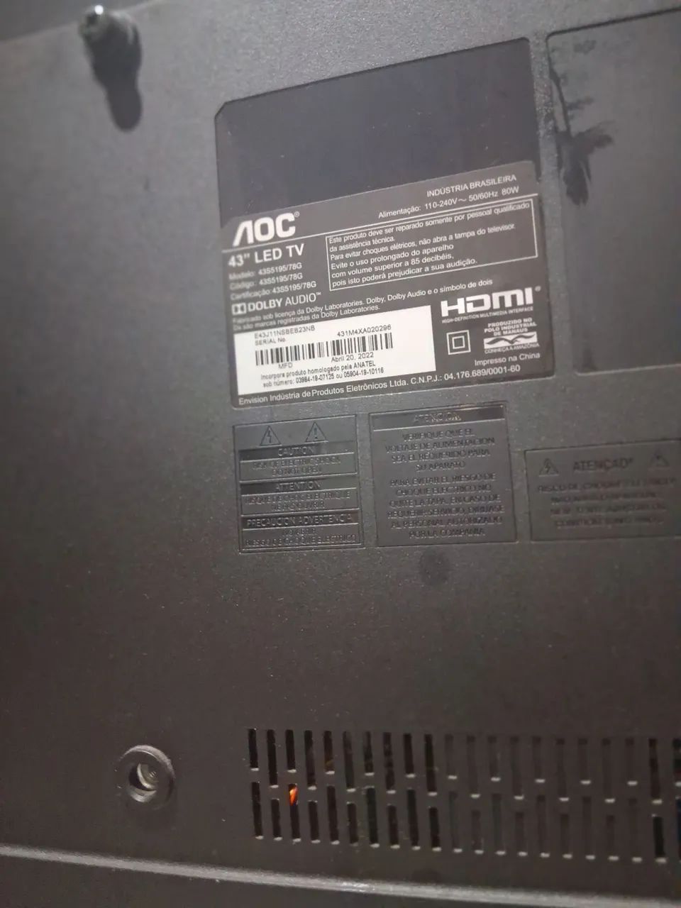 Baixei Smart TV AOC 43" DEFEITO - Foto 2