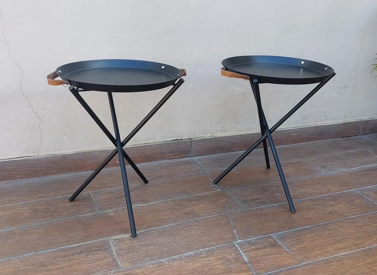 Muma Leather-Handled Round Side Table – More Units Available