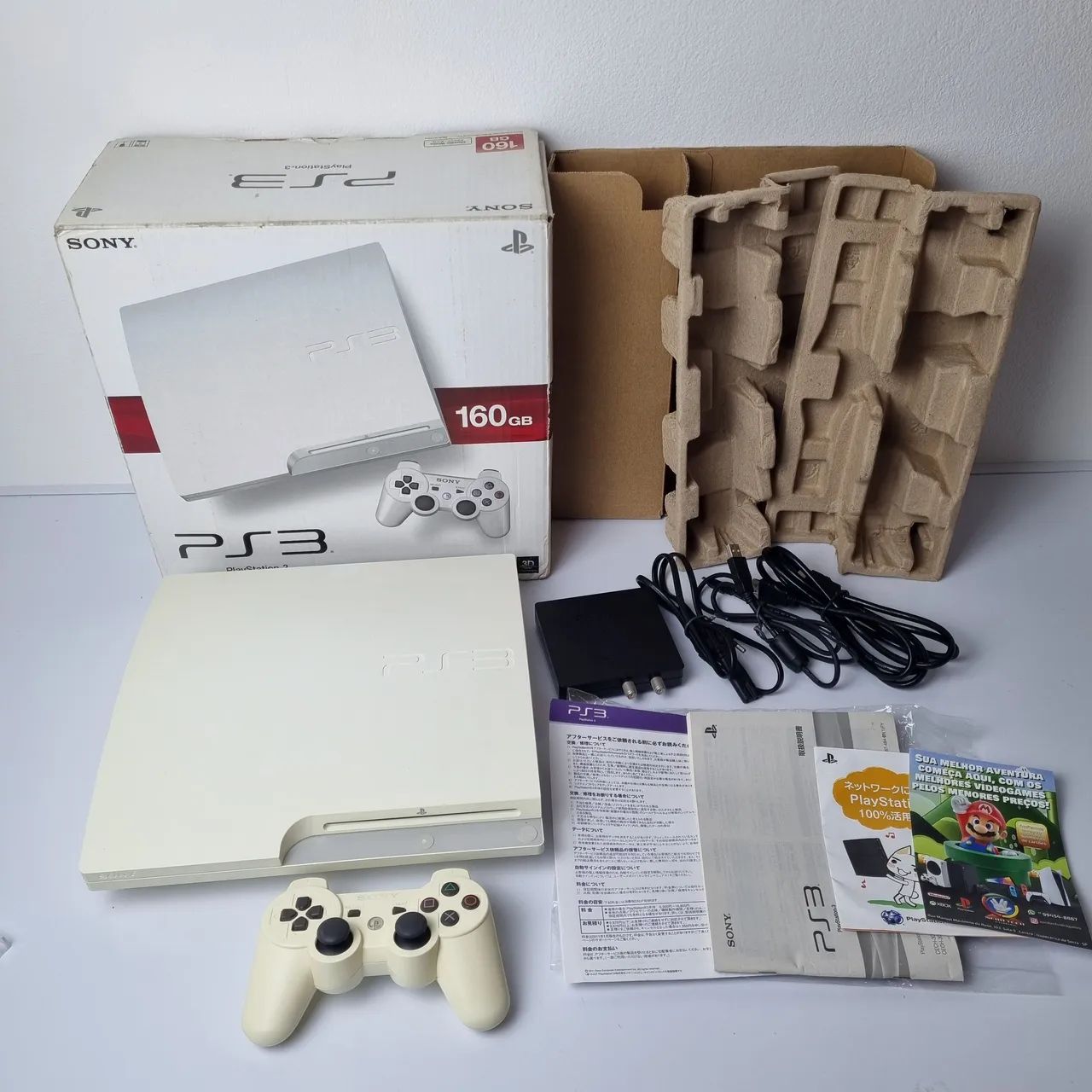 487- CONSOLE PS3 SLIM BRANCO JP- DESBLOQUEADO