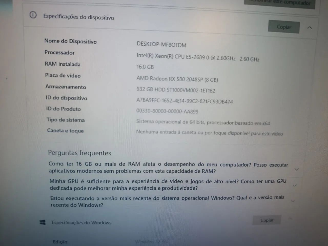 PC Gamer Xeon E5-2689 + RX 580 8GB + 16GB RAM - Foto 4