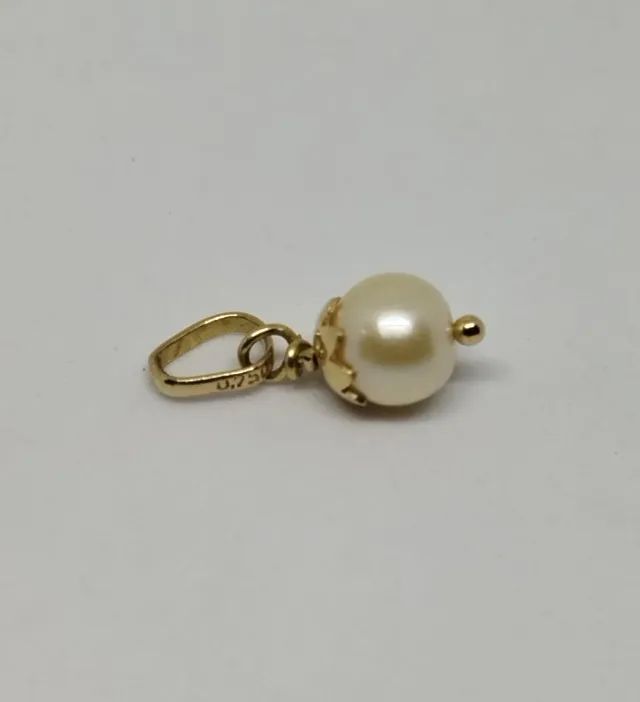 Pingente ouro 18 k e pérola -  6mm - Foto 2