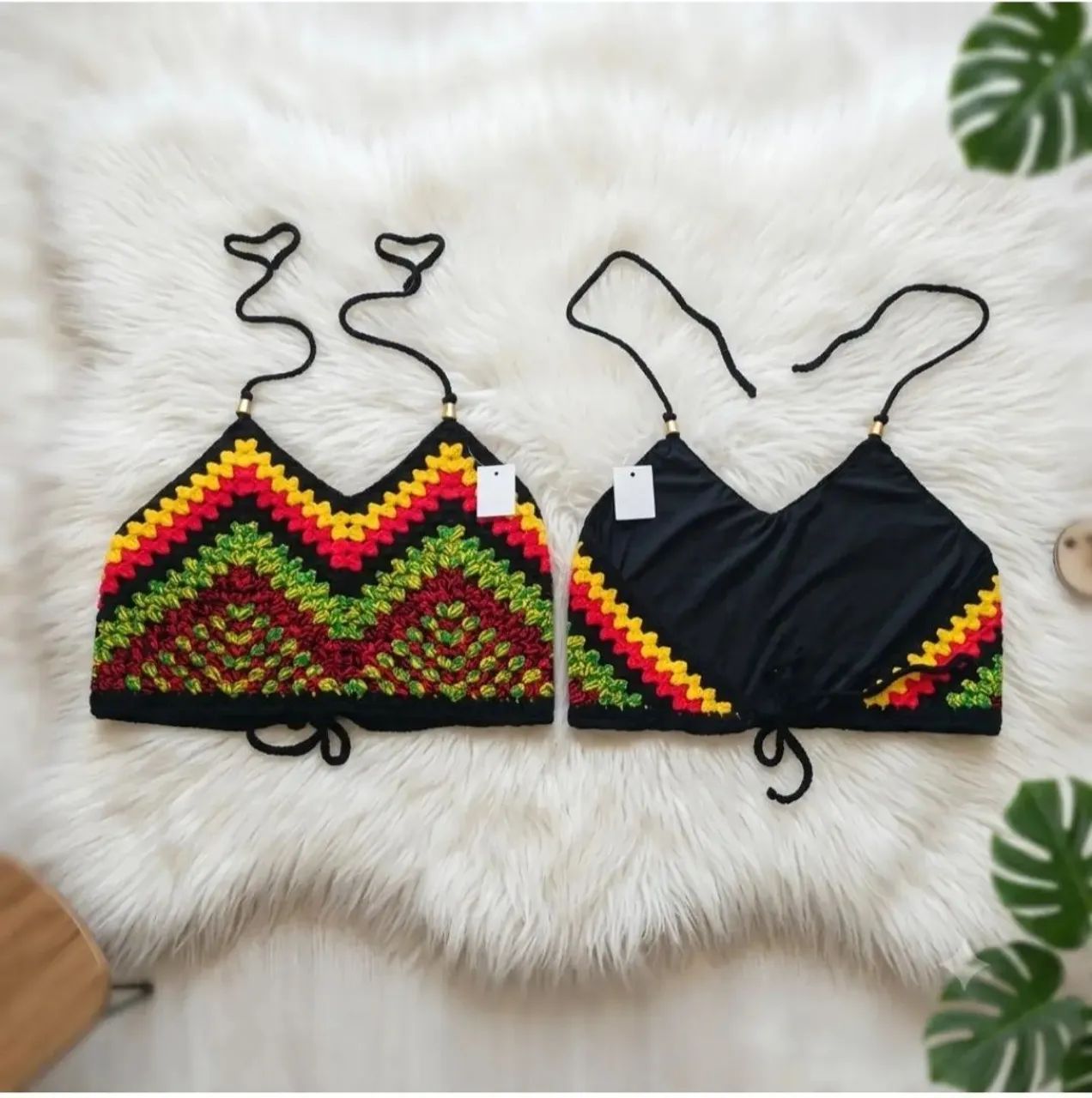 top cropped de crochê (estilo/reggae 