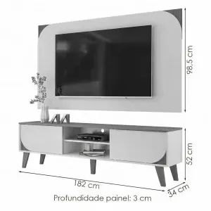 Rack com Painel Duna Cinamomo/Off White - Foto 2