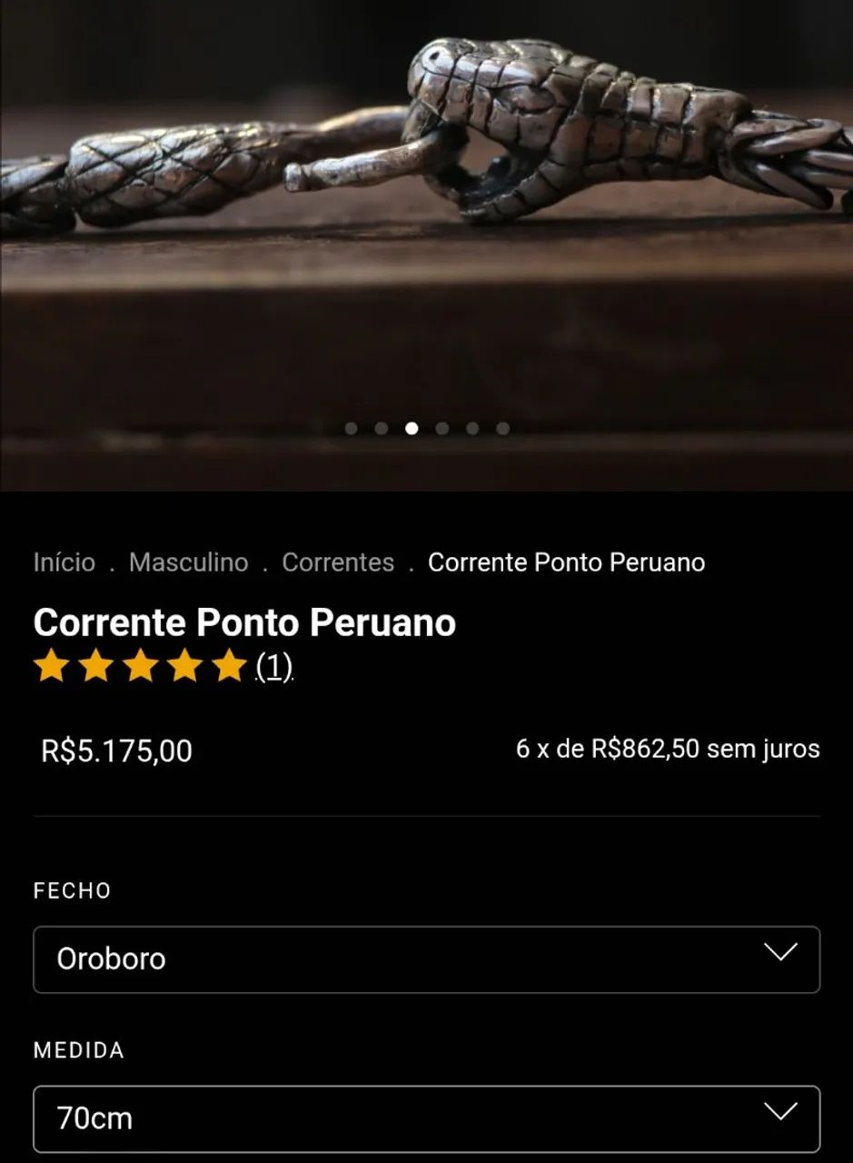 Corrente de prata Bali cabeça de cobra raridade  - Foto 4