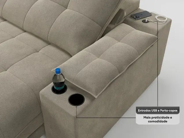 Sofá Retrátil Reclinavel 2,10 NOVO  - Foto 5