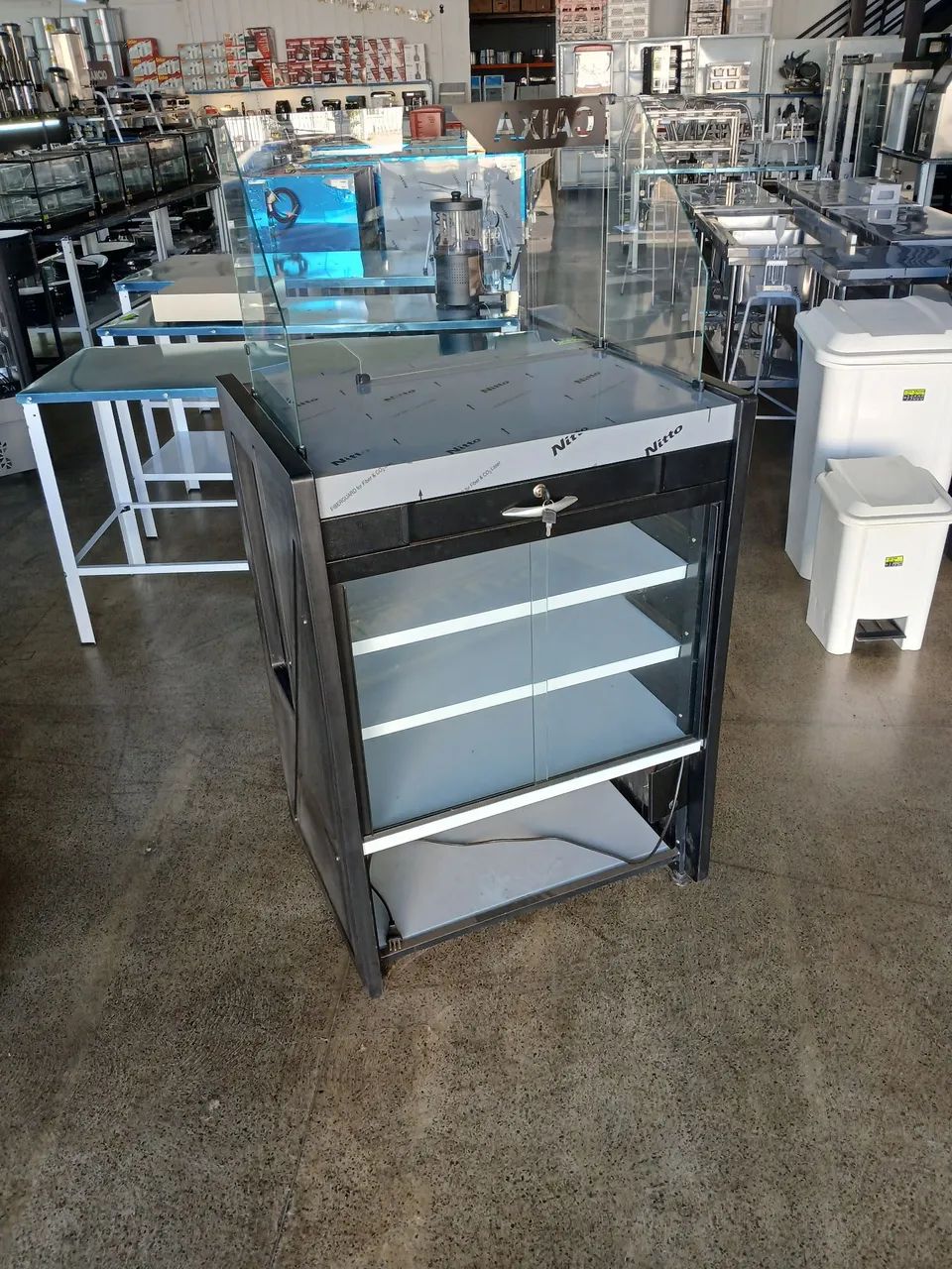 Balcão Vitrine Caixa de 80 cm Platinum Neutro - Foto 4