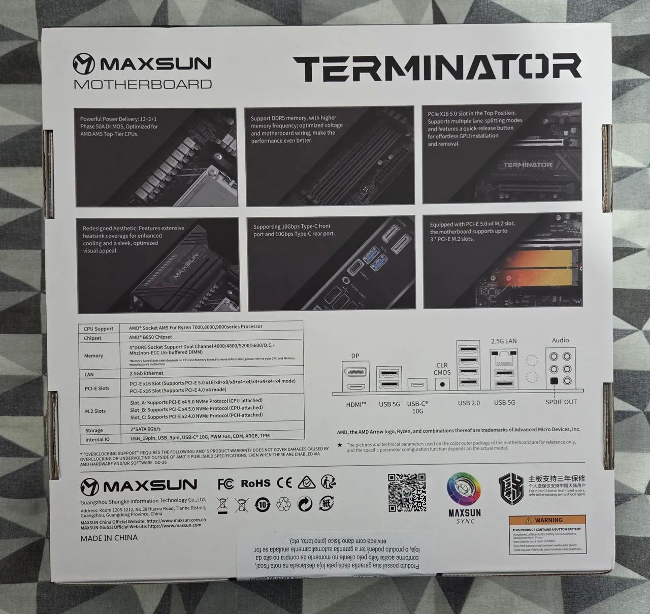 MAXSUN Terminator B850M PRO DARK WIFI - Foto 2