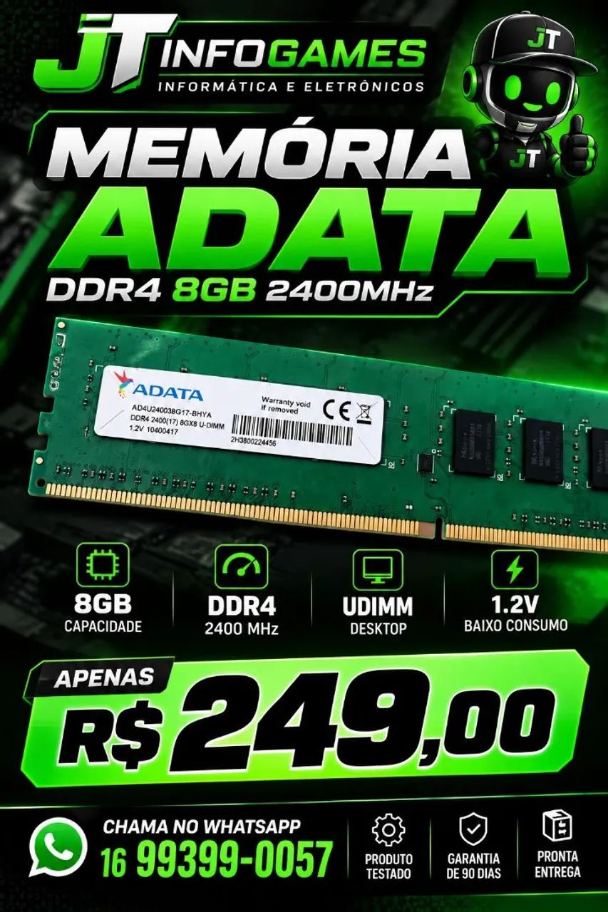 MEMÓRIA 8GB DDR4 PC