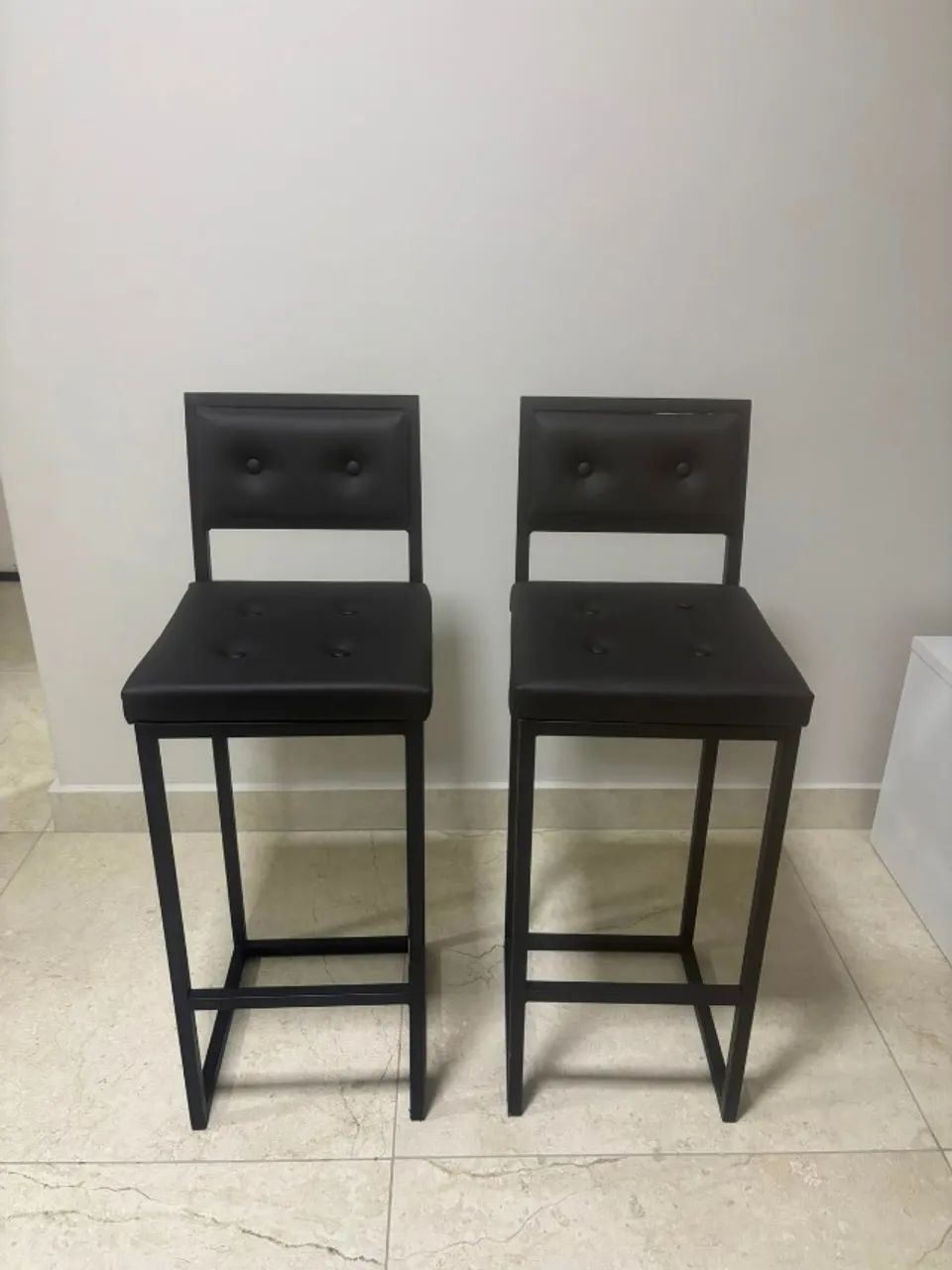 Banqueta Kit 2 Balcão Cozinha Com Encosto Estofada