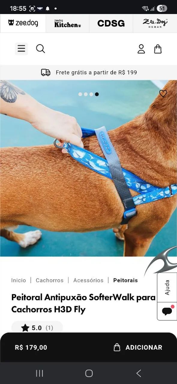 Peitoral Antipuxão para Cachorros Zeedog - Cachorros - Vila