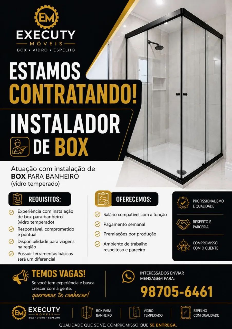 Estamos contratando instalador de Box 