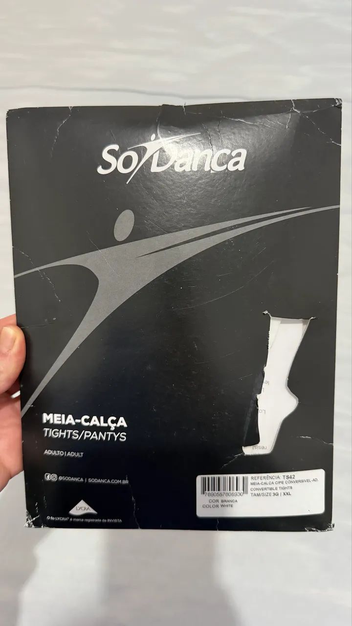 Meia calça branca só dança