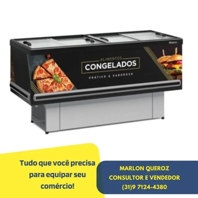 Ilha de Congelados Vidro Reto Gelopar Nova