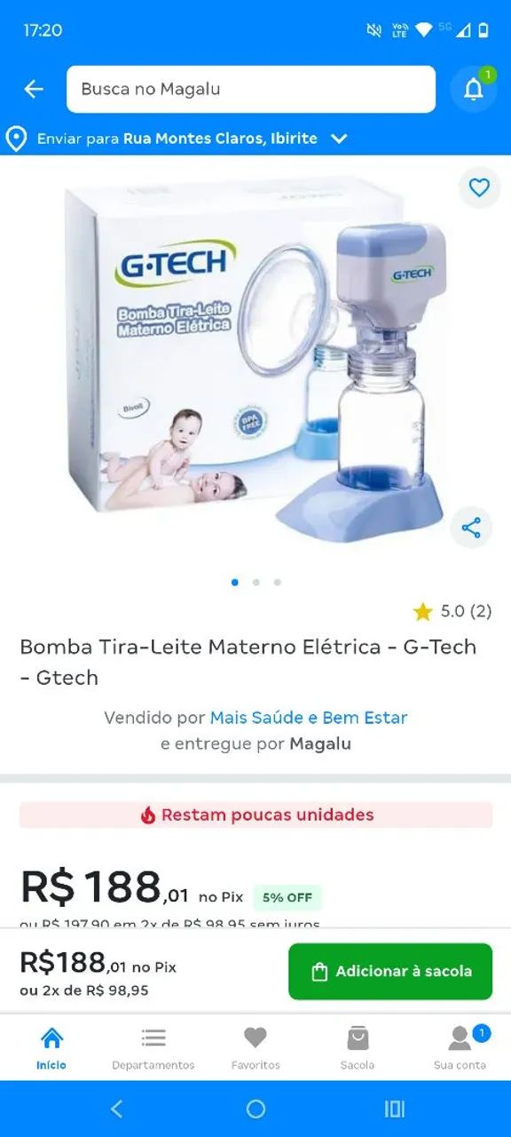 Vendo bomba GTech de amamentação 