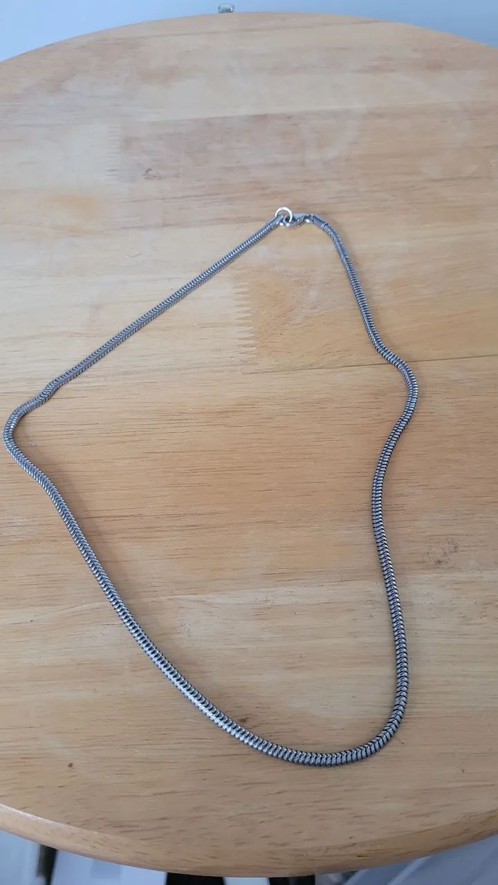 Colar aço da Prata Fina