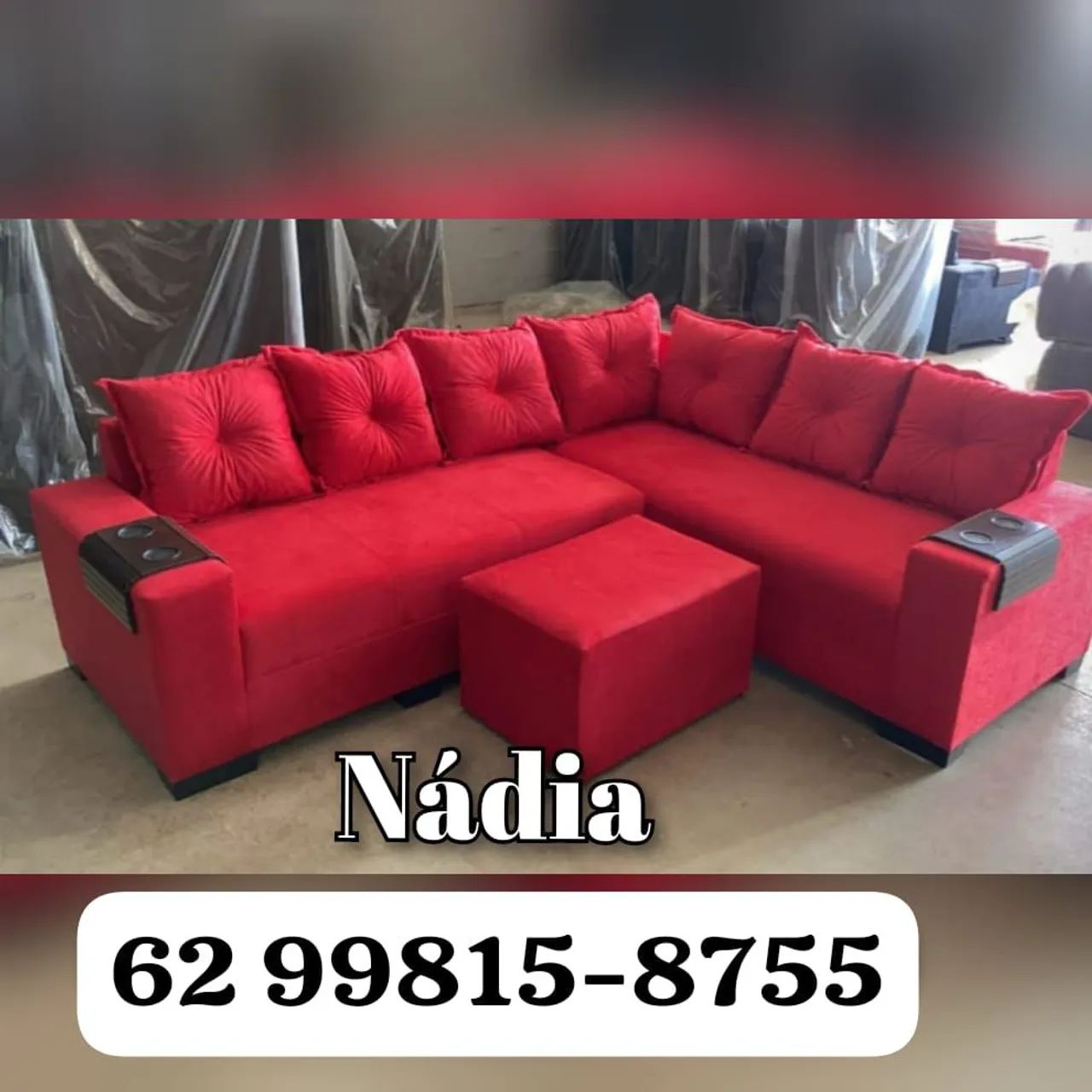 SOFÁ vermelho 6 lugares disponíveis 
