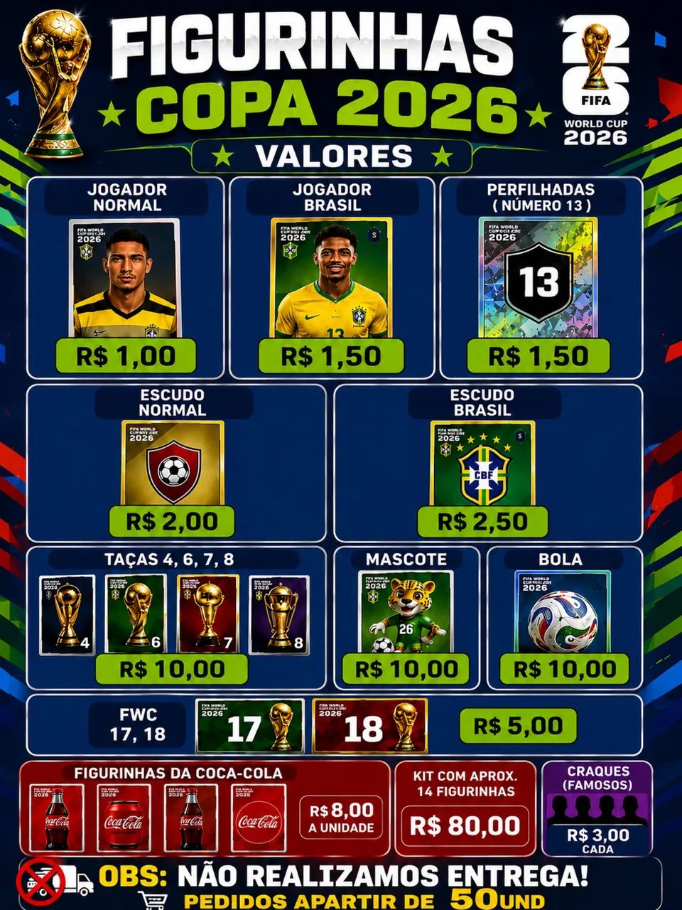 Figurinhas apartir de 1 real !!!!