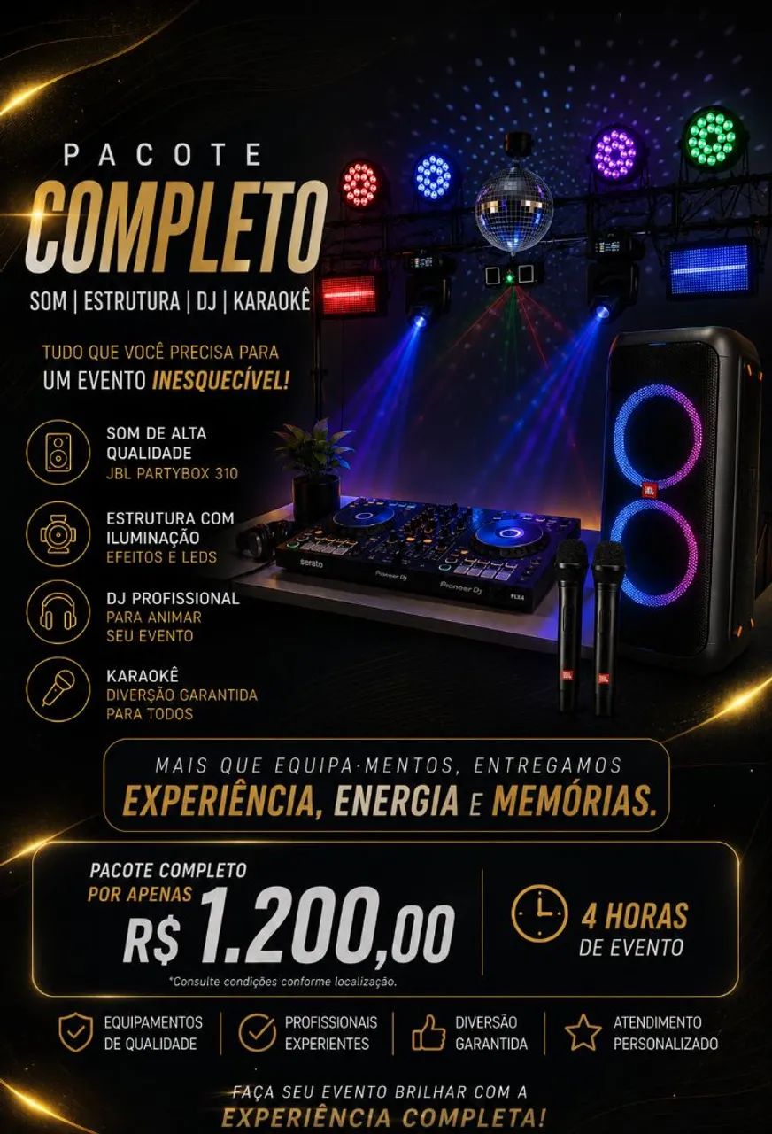 SOM - ILUMINAÇÃO - DJs - KARAOKÊ Completo