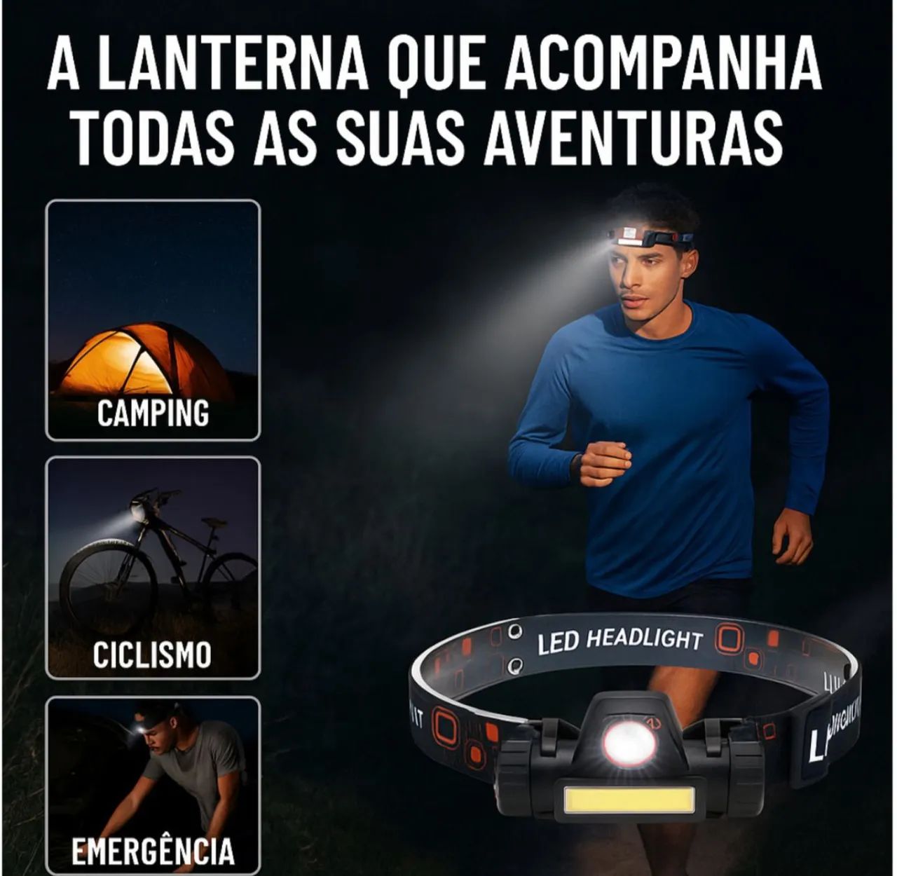 Lanterna de Led de cabeça NOVAS  - Foto 2