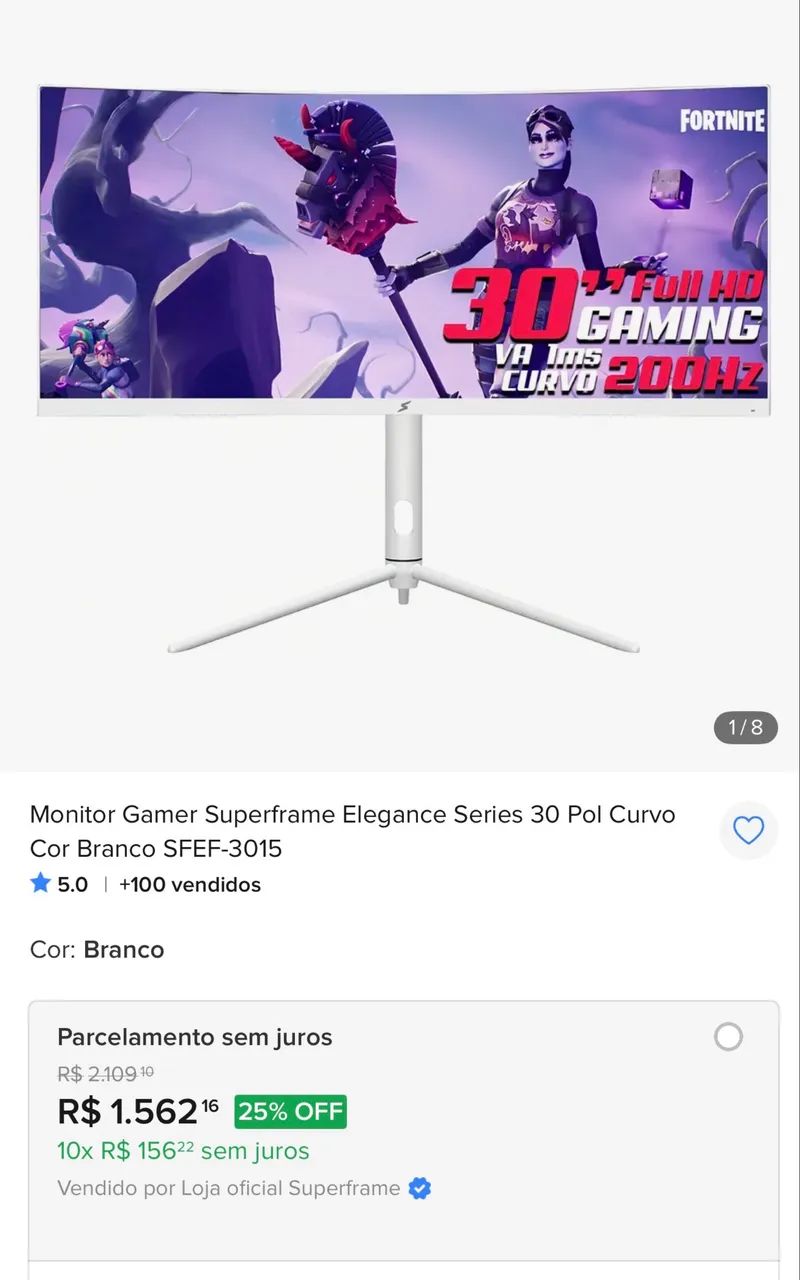Monitor gamer 200hz 30 polegadas 