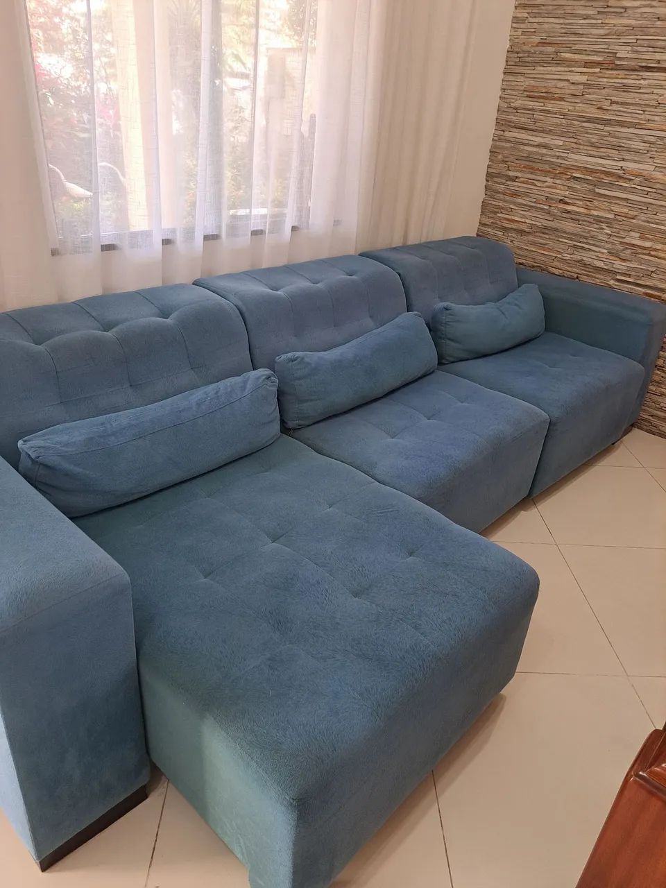 Sofá 3 lugares retrátil e reclinável