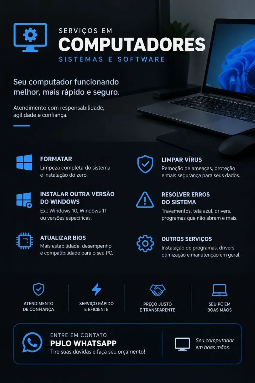 Formatação de PC e Notebook | Instalação Windows, BIOS e Remoção de Vírus