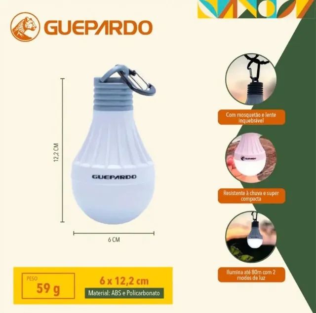 Lâmpada LED para acampamento Gepardo - Foto 3