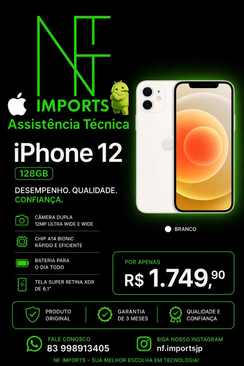 iPhone 12 128gb novo - Celulares e Smartphones - Mangabeira, João