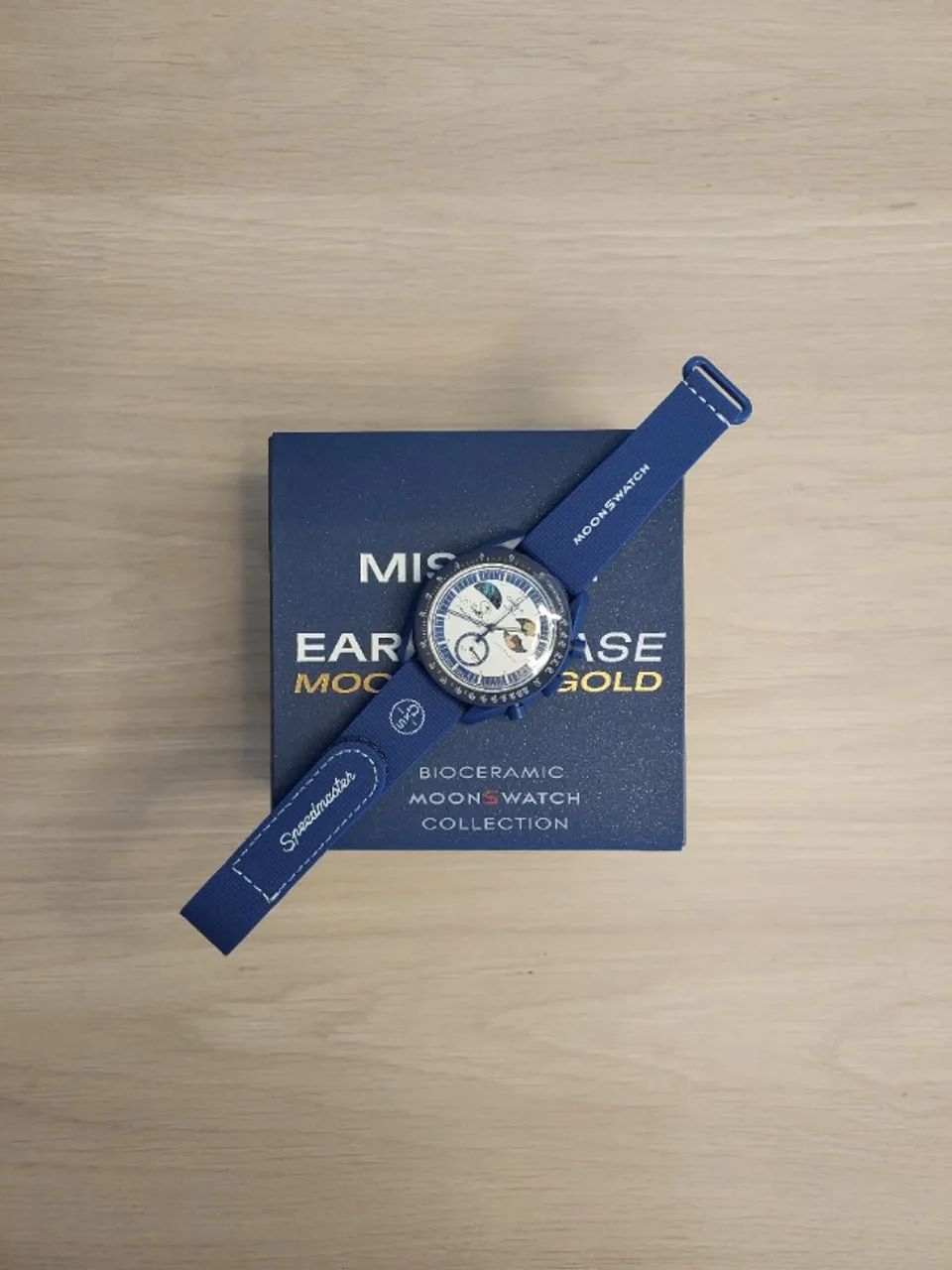 Relógio Omega X Swatch Moonswatch Earthphase Snoopy Azul - Foto 3
